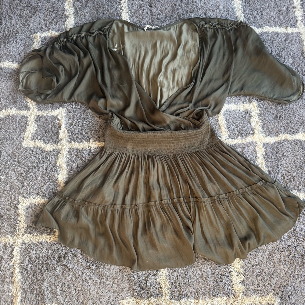 Kori Olive Green Flowy Blouse